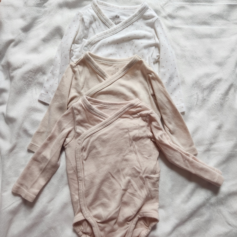 H&M baby 3-Pack Wrapover Bodysuits. 3 months.